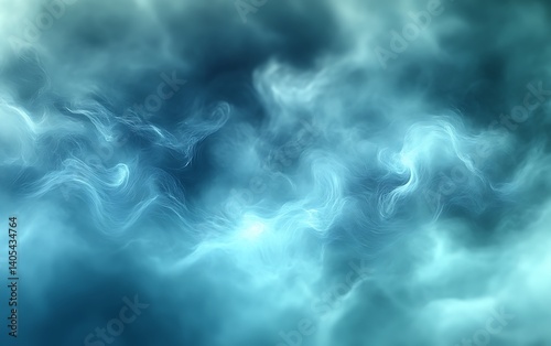 Abstract swirling blue smoke texture.