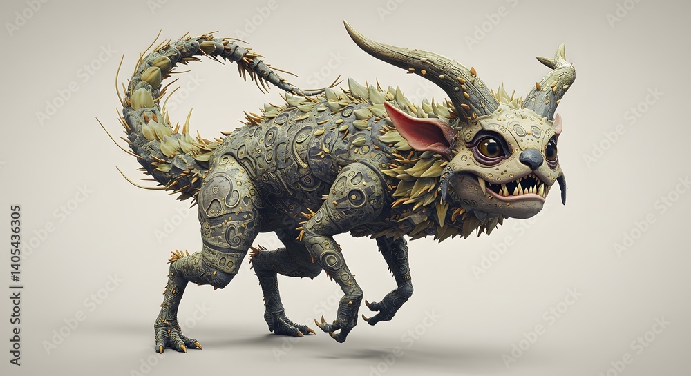 Naklejka premium Mythical Creature 3d Render Fantasy Art