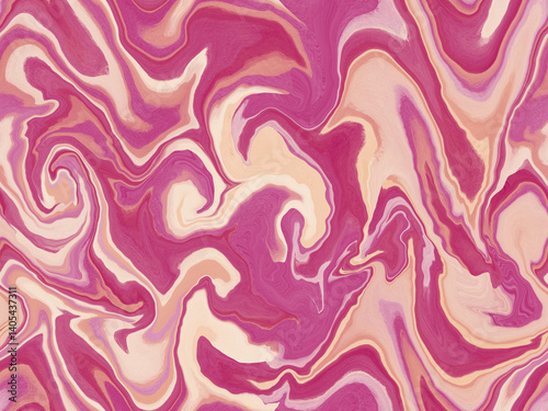 Vibrant abstract cream and pink fuschia marbling marble marmer seamless repeat surface pattern design for woman fabric fashion or wallpaper background needs