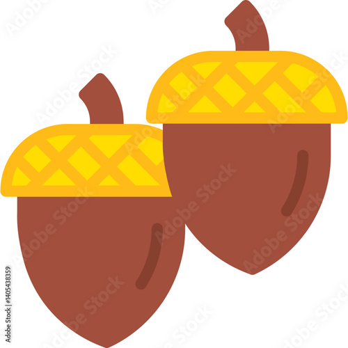 Oak Seeds single vector illustration icon