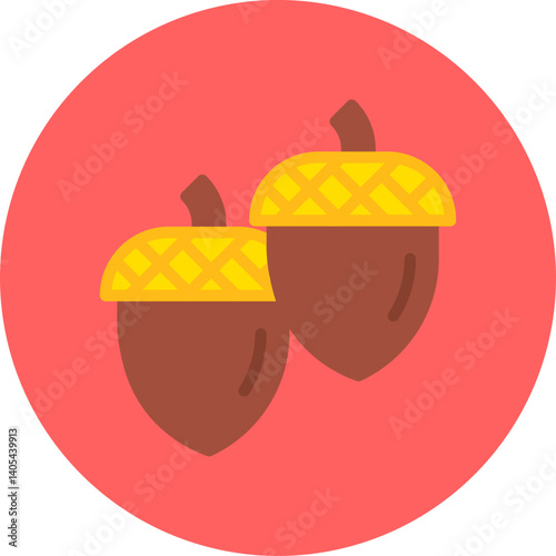 Oak Seeds single vector illustration icon