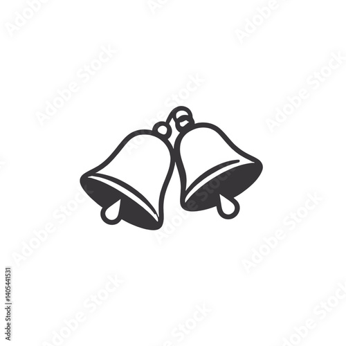 Black and White Graphic of Two Bells