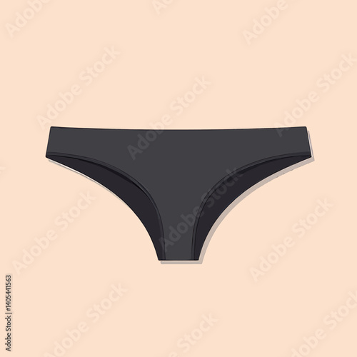 Black Underwear Isolated on Peach Background