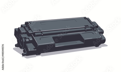 Black Toner Cartridge for Laser Printer on White