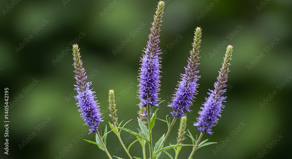 Obraz premium Purple Flower Spikes Blooming in Garden