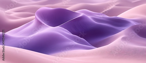 Abstract purple and pink flowing wave landscape.
