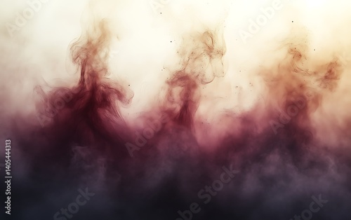 Abstract swirling smoke in maroon, brown and beige tones.