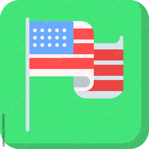 American Flag single vector illustration icon