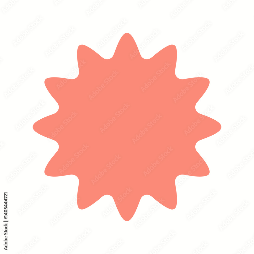 Coral starburst shape with soft glow on white Coral starburst shape with soft glow on white
