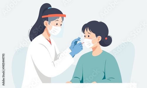 COVID-19 Nasal Swab Test by Healthcare Worker