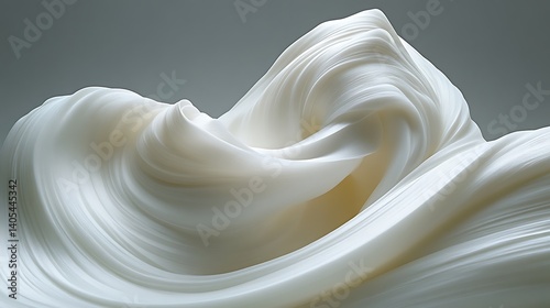 Abstract swirling white cream texture.