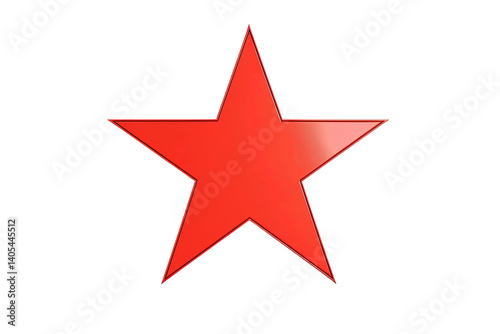 A red star stands out on a transparent background, creating a striking contrast with its five points
