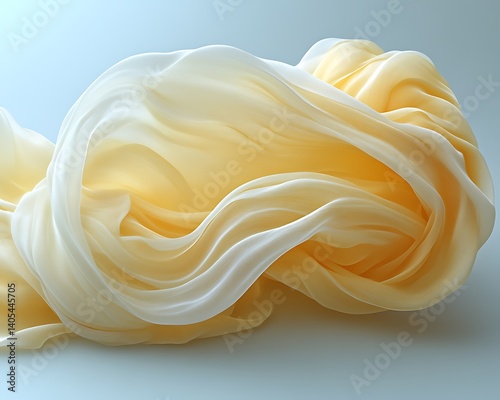 Abstract swirling yellow and white fabric.