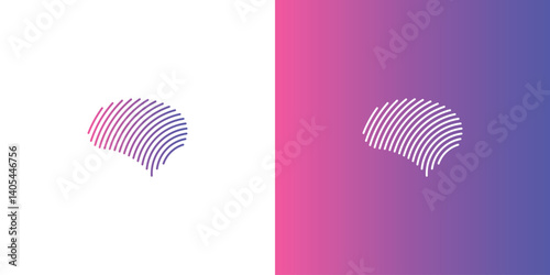 Brain with Line Logo Design