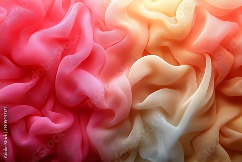 Abstract pink and orange fabric texture.