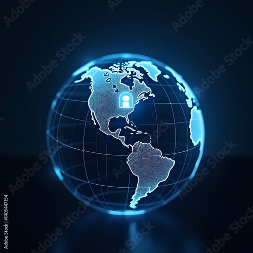 earth globe on blue background