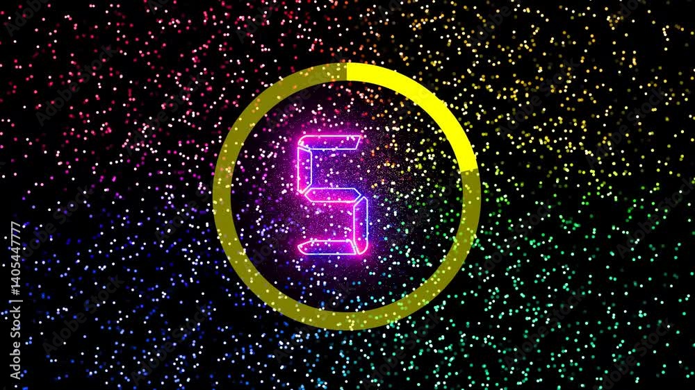 Circle picture frame counting number and countdown timer loop out  , 0 to 10 percent, countdown 