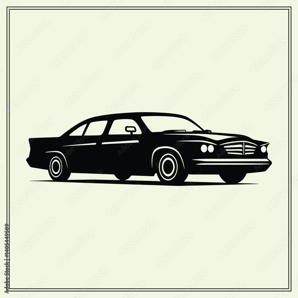 Naklejka premium Silhouette of Taxi, Transport