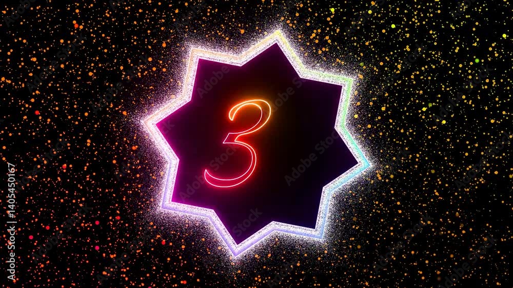 Shape picture frame counting number and countdown timer . Countdown animation