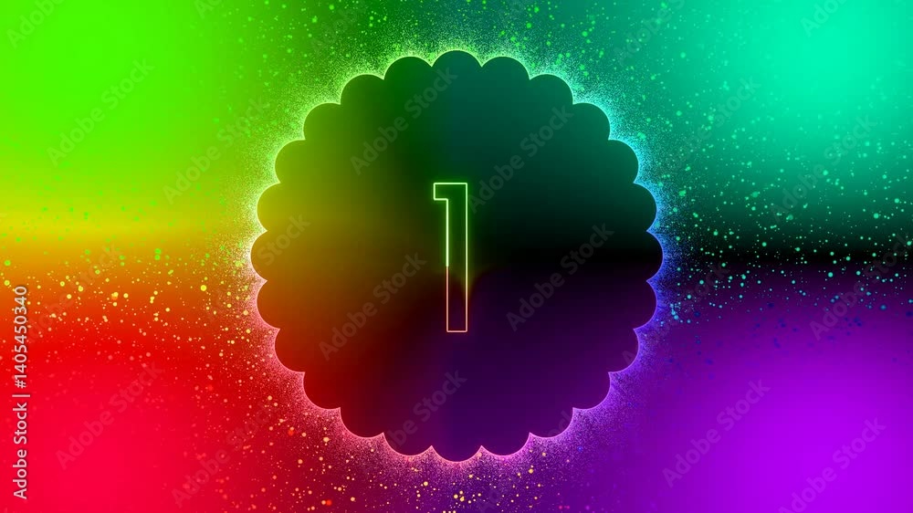 Shape picture frame counting number and countdown timer . Countdown animation