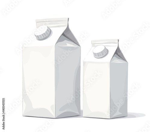 Two white gable top carton mockups