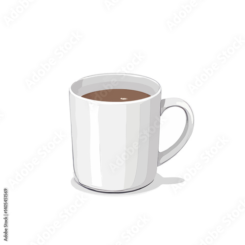 White mug filled with hot chocolate beverage