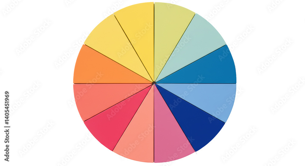Fototapeta premium Isolated Colorful Radial Pie Chart