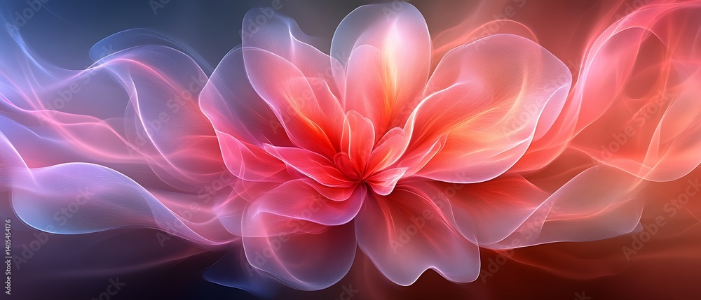 Abstract red flower with glowing petals. Abstract red flower with glowing petals.