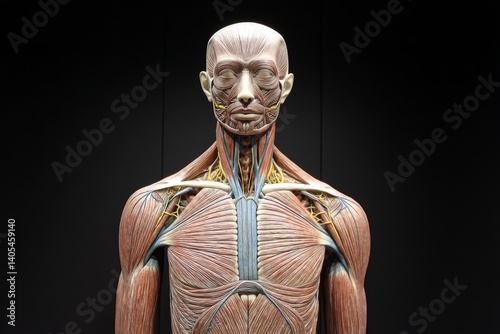 Cutaway of torso showing deep and superficial muscles