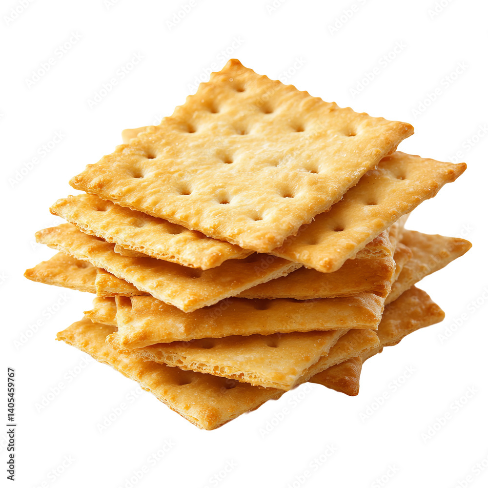 side view of crunchy square crackers
side view of crunchy square crackers