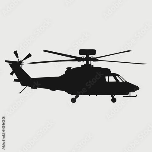 military helicopter vector silhouette