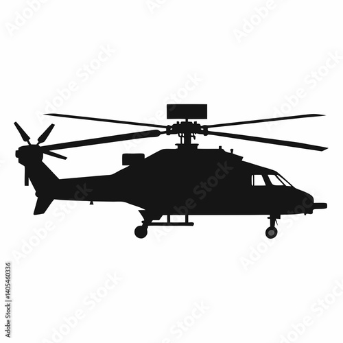 military helicopter vector silhouette
