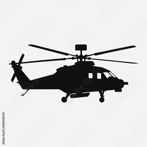 military helicopter vector silhouette