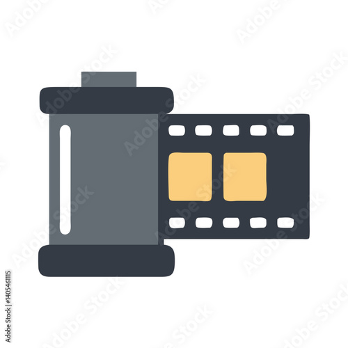 Film Roll Icon Representing Traditional Photography and Analog Movie Recording