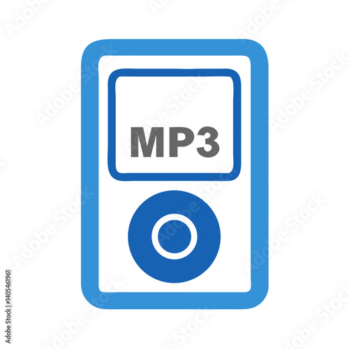 Portable Music Player Icon Representing Mobile Audio Device and On-the-Go Listening