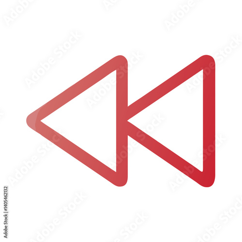 Rewind Button Icon Representing Media Playback Control and Reverse Function