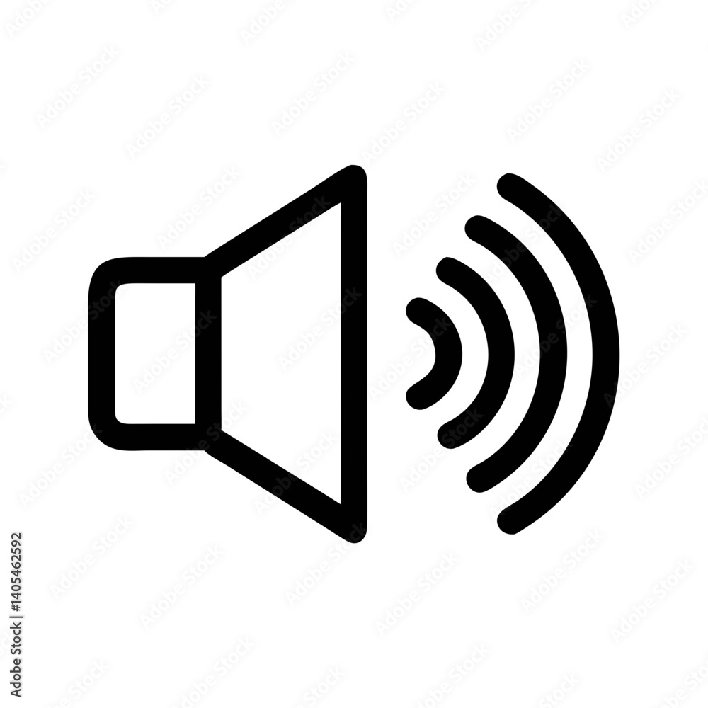 Speaker with Sound Waves Icon Representing Audio Output and Volume Transmission Speaker with Sound Waves Icon Representing Audio Output and Volume Transmission
