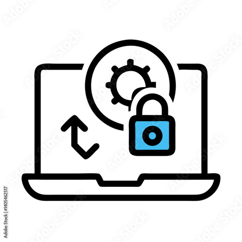 Software Update with Lock Icon Representing Secure System Upgrade and Protected Installation