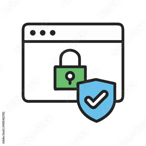 Unlocked Browser with Shield Check Icon Representing Secure Access and Verified Website