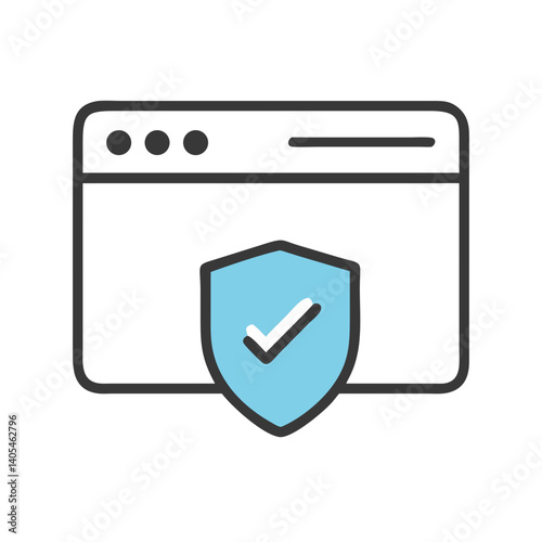 Unlocked Browser with Shield Check Icon Representing Secure Access and Verified Website