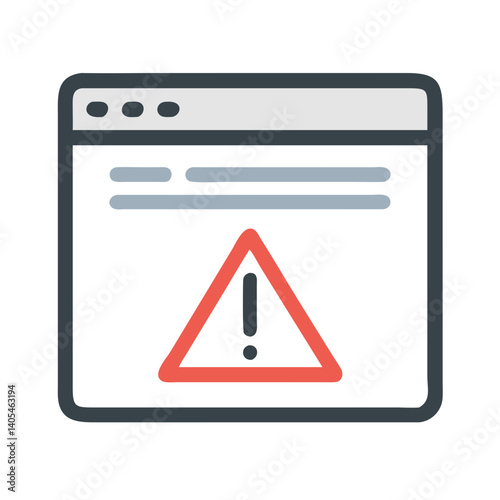 Free Download Web Page with Warning Icon Representing Error Notification or Security Alert - GFXLoad