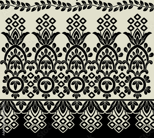Obraz na płótnie black and white seamless pattern w salonie