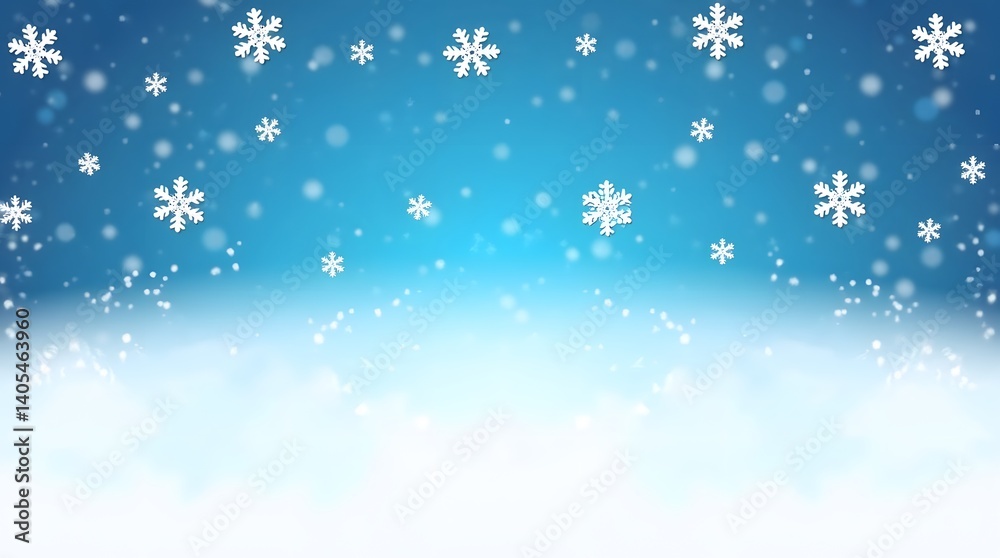 Snowfall background with snowflakes on blue gradient. Winter design element. Best for Christmas, New Year, and seasonal graphics. Snowfall background with snowflakes on blue gradient. Winter design element. Best for Christmas, New Year, and seasonal graphics.