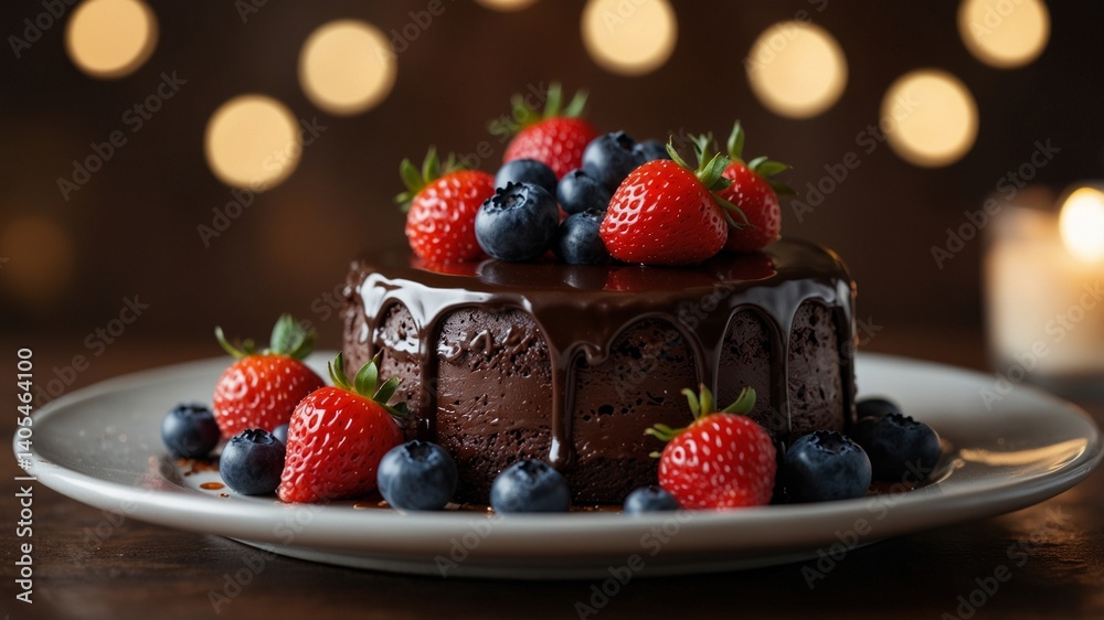 Decadent Chocolate Mousse Cake with Fresh Berries Decadent Chocolate Mousse Cake with Fresh Berries