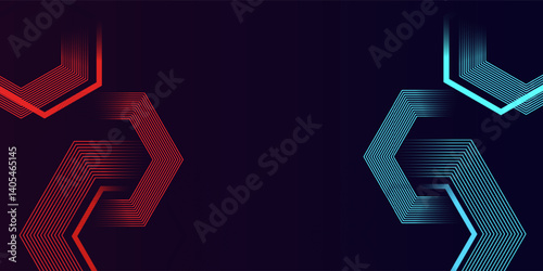 Abstract blue modern background with dynamic geometric shapes.