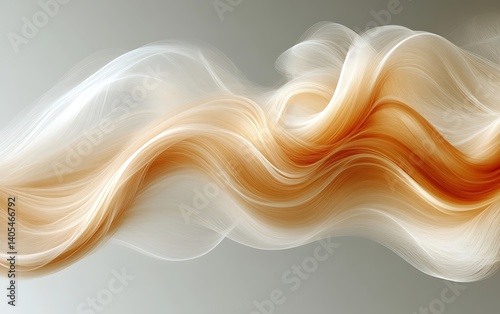 Abstract swirling wave of orange and white.