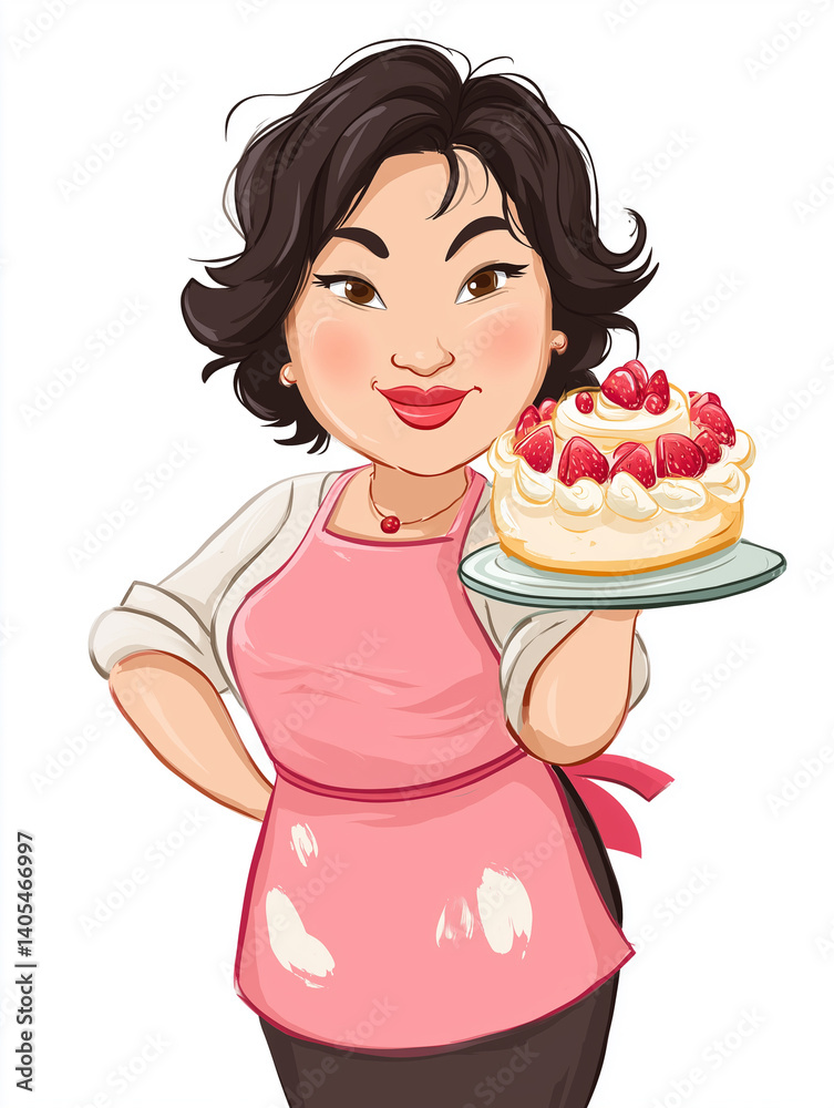 young woman with cake young woman with cake