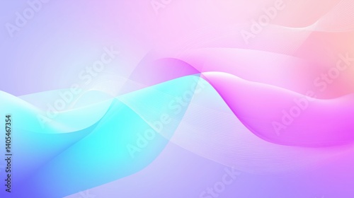Soft pastel gradient waves form a serene backdrop, centering attention while keeping a minimalist style