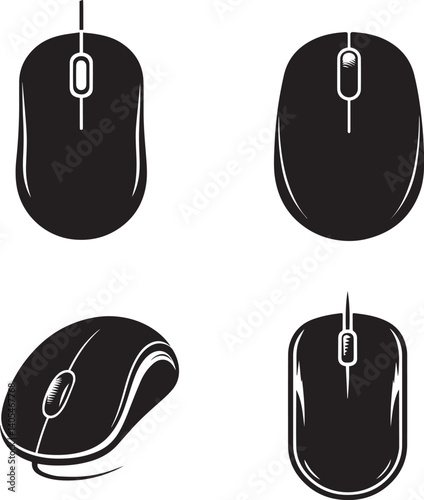 Computer Mouse Silhouette Collection