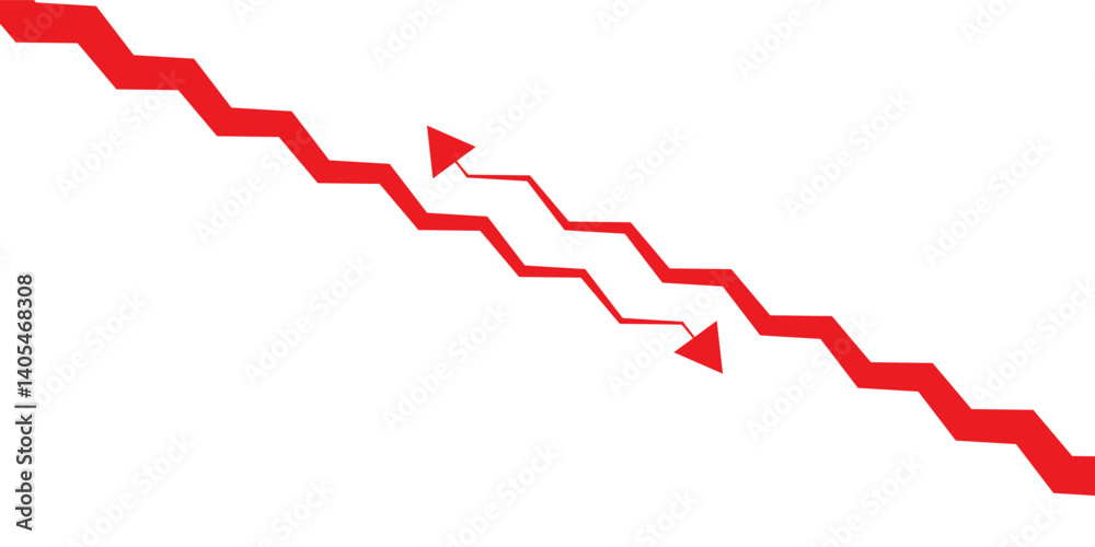 Drop arrow crisis business market background design template. Economy financial crash concept Drop arrow crisis business market background design template. Economy financial crash concept